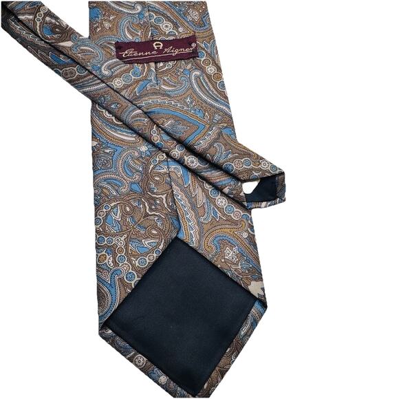 New ETIENNE AIGNER PAISLEY 100% TRICEL MENS TIE MADE IN USA 3.75 x 58 in VINTAGE - Picture 1 of 4